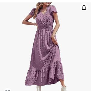 Light Purple Prettygarden short ruffled tiered maxi dress